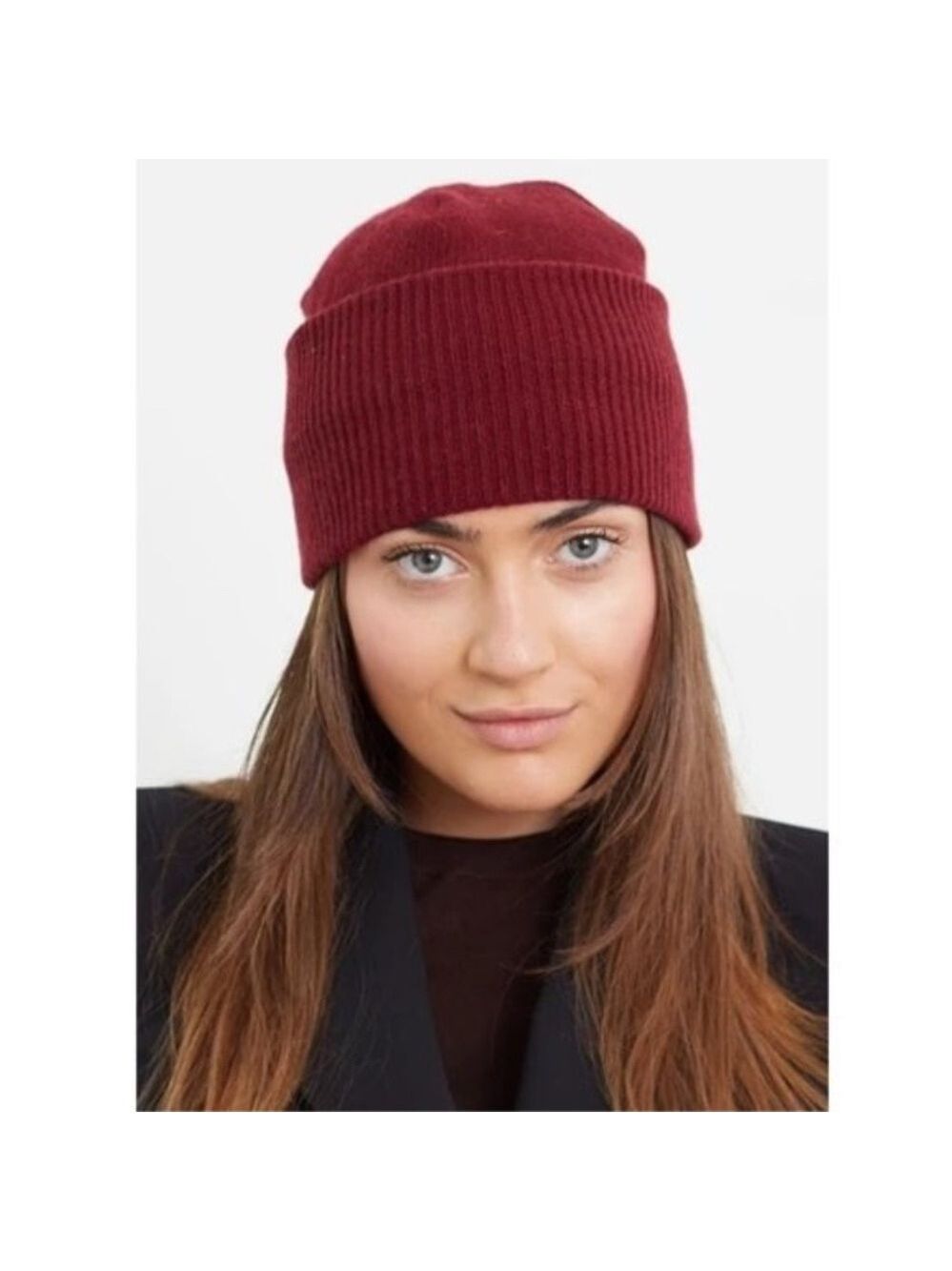 Portolano Cashmere Wide Rib Cuff Beanie